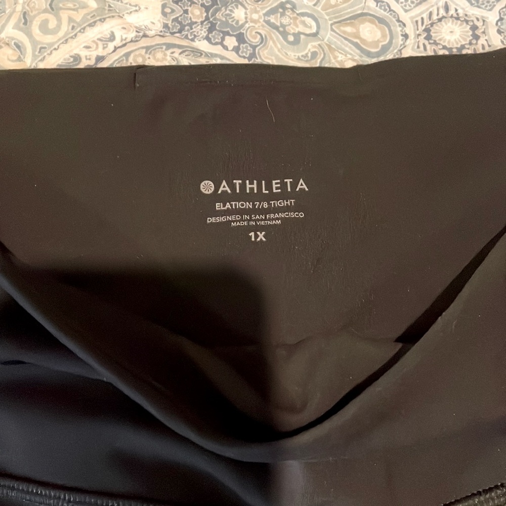 NWOT Athleta 1x Elation 7/8 tight - black